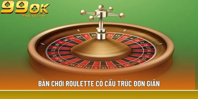 Bàn chơi Roulette có cấu trúc đơn giản