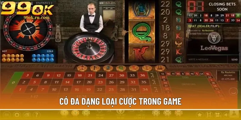 Có đa dạng loại cược trong game