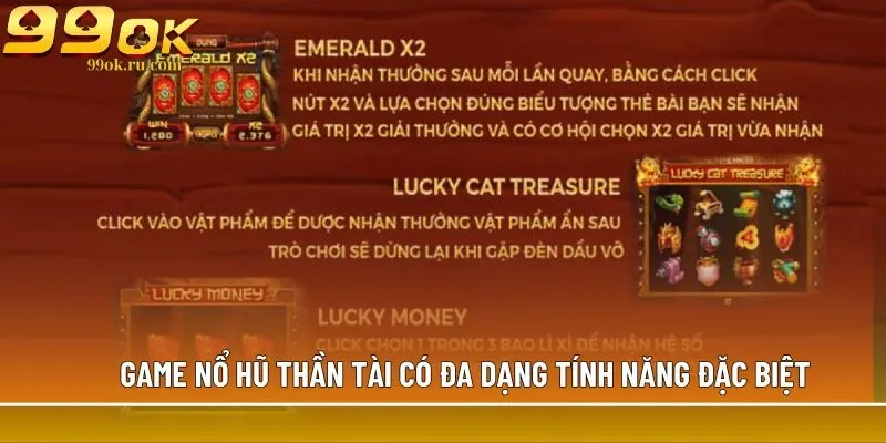 Game nổ hũ Thần Tài có đa dạng tính năng đặc biệt
